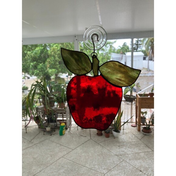 Apple Window Decorations Treatment Fuzed & Stained Glass Apples Pick your fave - Picture 4 of 7